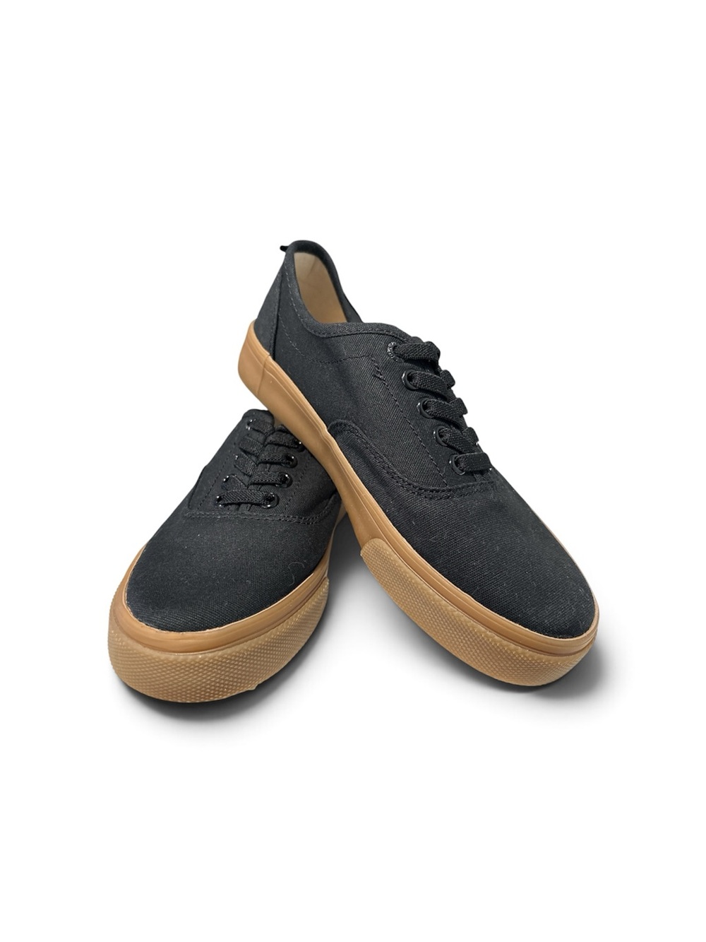 Boy’s Black Canvas Sneakers with Gum Sole